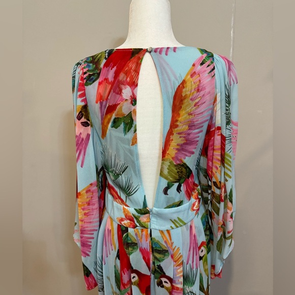 Farm Rio BLUE MACAW MAXI DRESS IN MULTI Size M - Picture 5 of 9